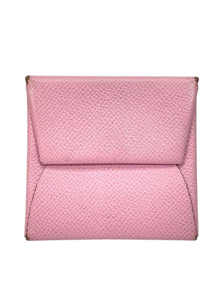 Hermes Bastia Coin Purse Leather Pink